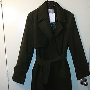 Olive Green Military Trench with Great Details!!